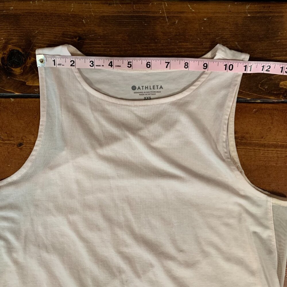 Athleta Essence Mesh Trim Women's Pale Pink XX-Small Sleeveless Tank Top EUC - Picture 11 of 11